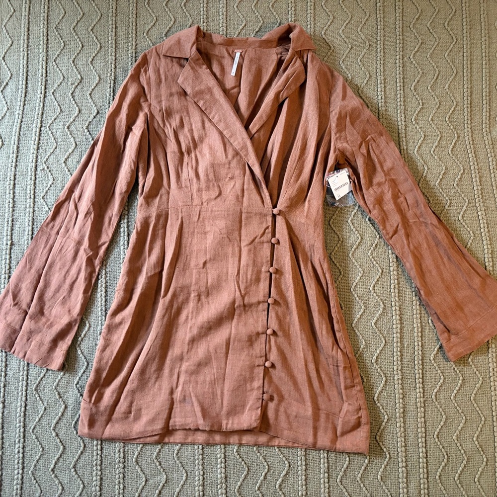 Free people bronze wrap dress